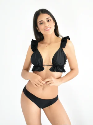 Bikini unicolor, traje de baño de dos piezas, swimwear